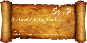 Szlovák Herbert névjegykártya